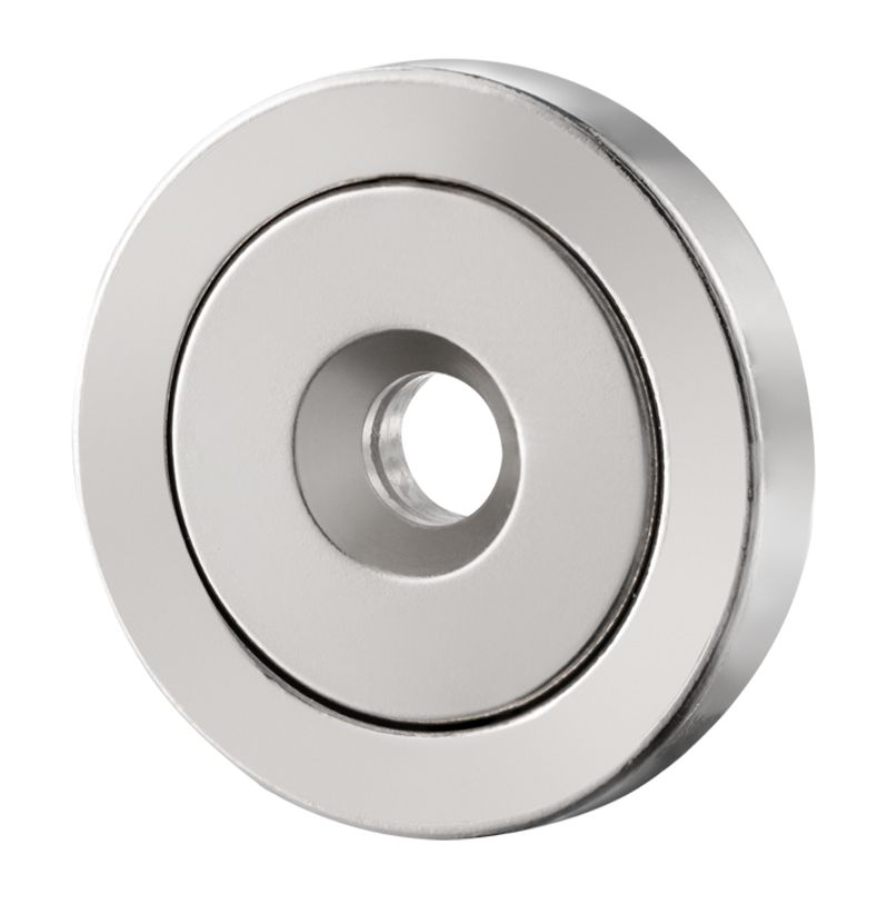 1 x 0.2 inch Flat Base Neodymium Cup Magnet 35 lbs Stud Finder Holder